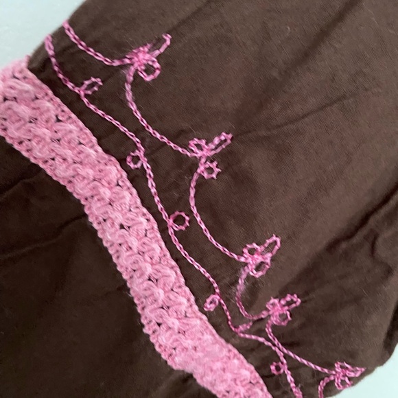 Vintage WANT Women’s Tunic Blouse Pink Chocolate Embroidered Sz 2XL - Picture 7 of 12